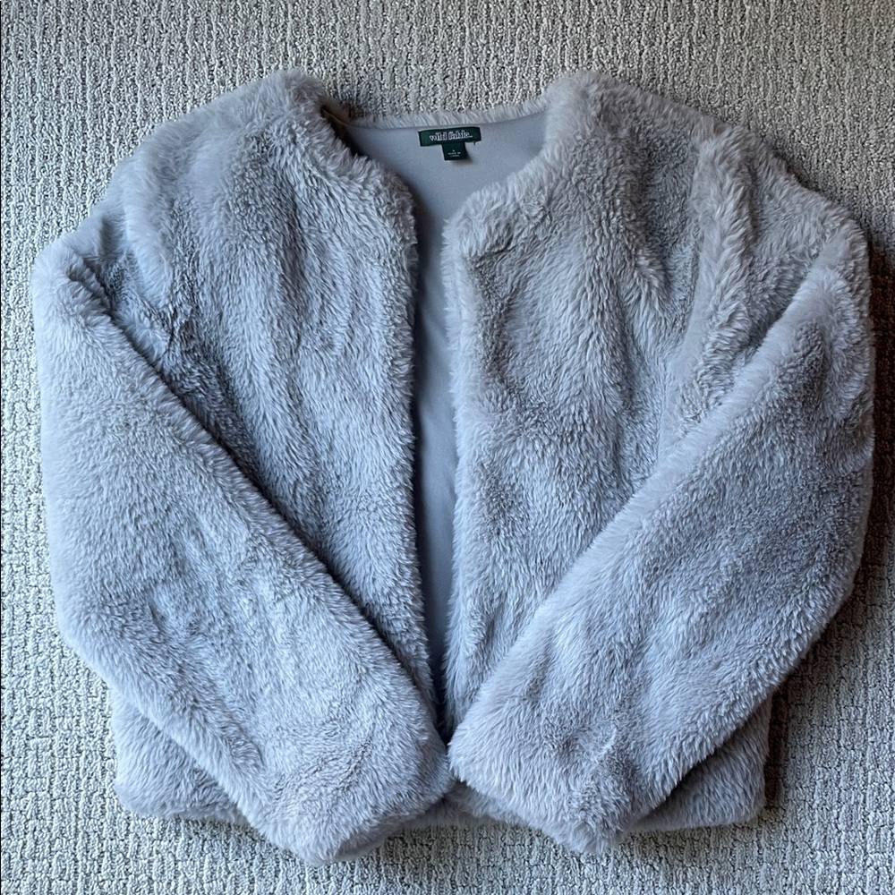 Light Gray Faux Fur Jacket